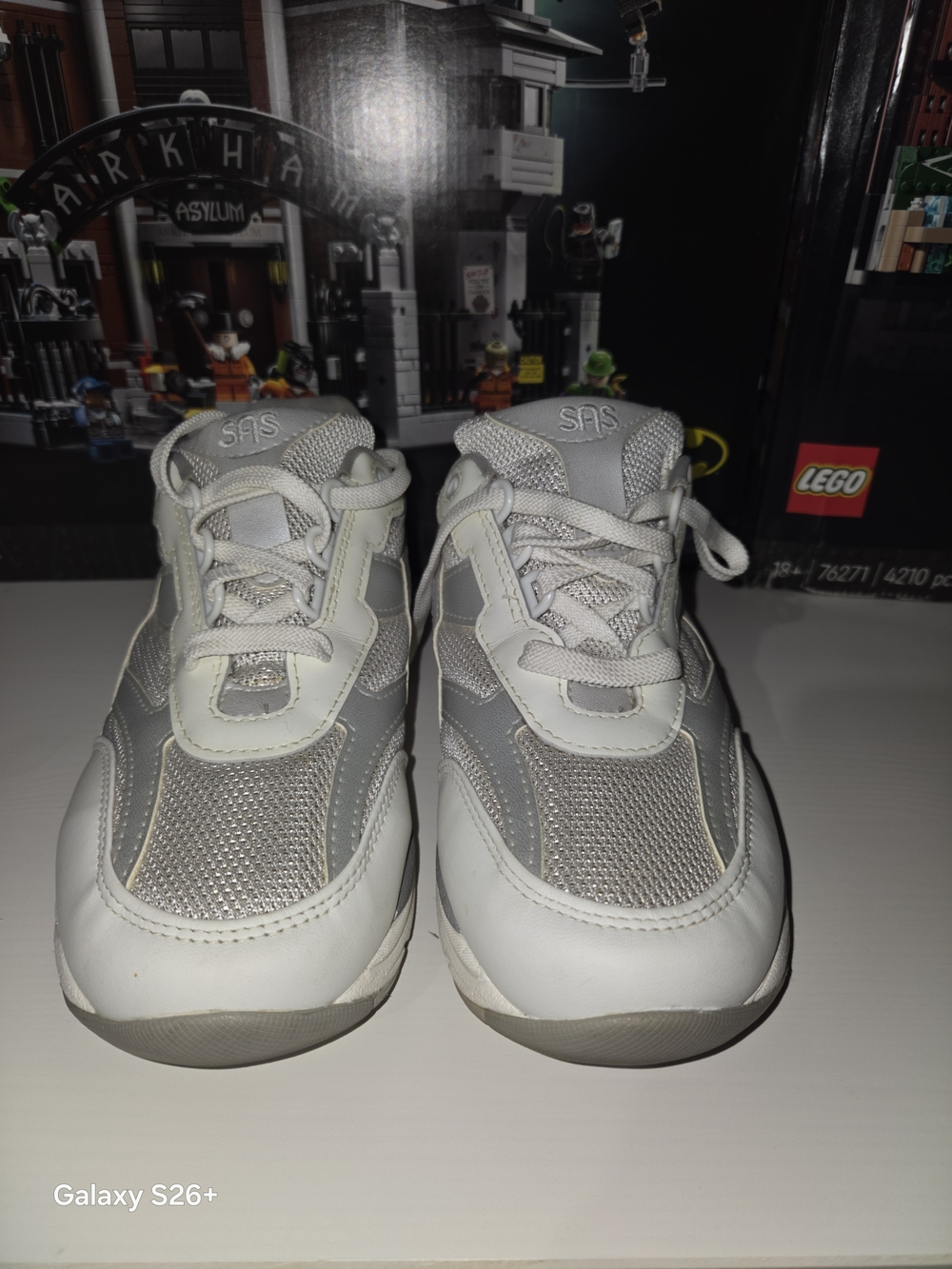 SAS Womens White and Gray Athletic Sneakers - Discontinued Style
